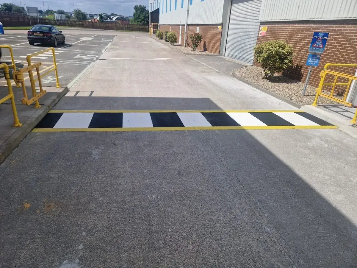 Safety line markings at Omya, Hartlepool