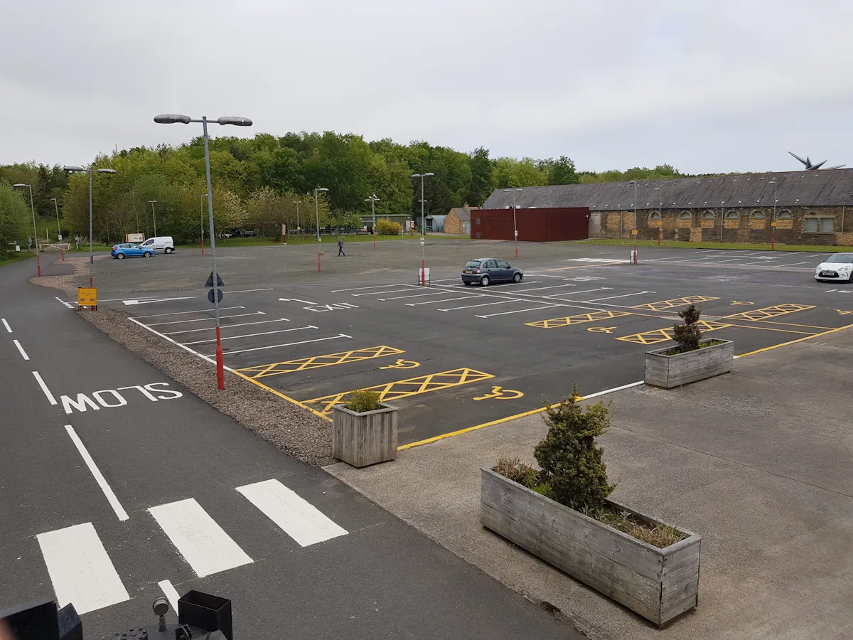 Car park markings at Woodhorn Museum, Ashington