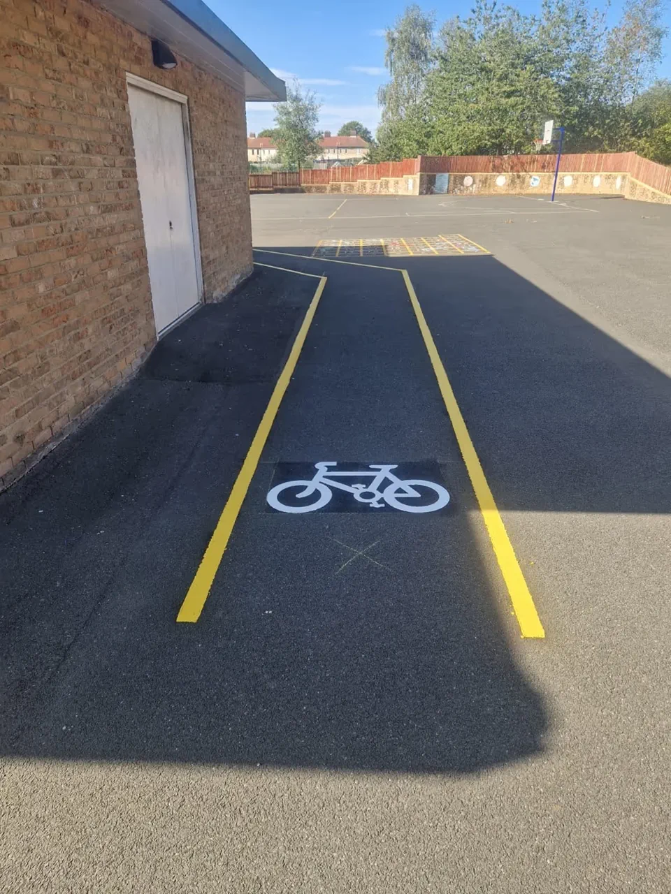 Line markings at Riverside Primary School, North Shields